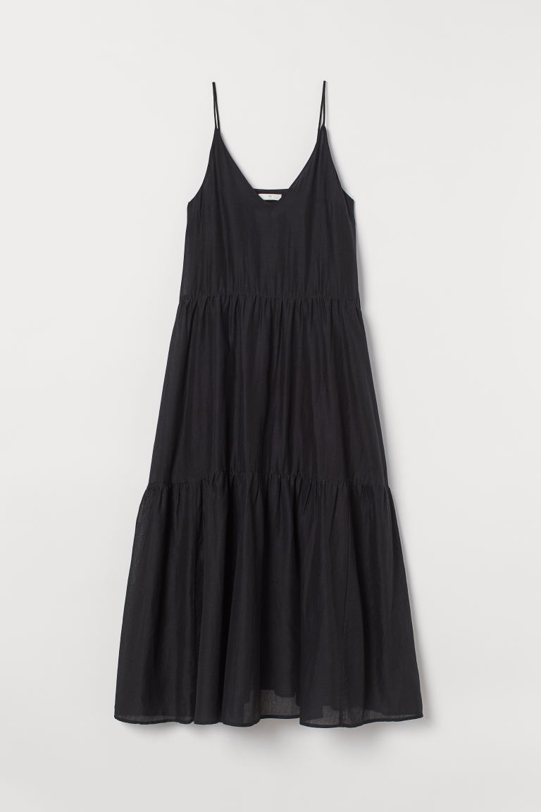 

Длинное платье без рукавов H&M  Черный, Длинное платье без рукавов H&M 42 Черный