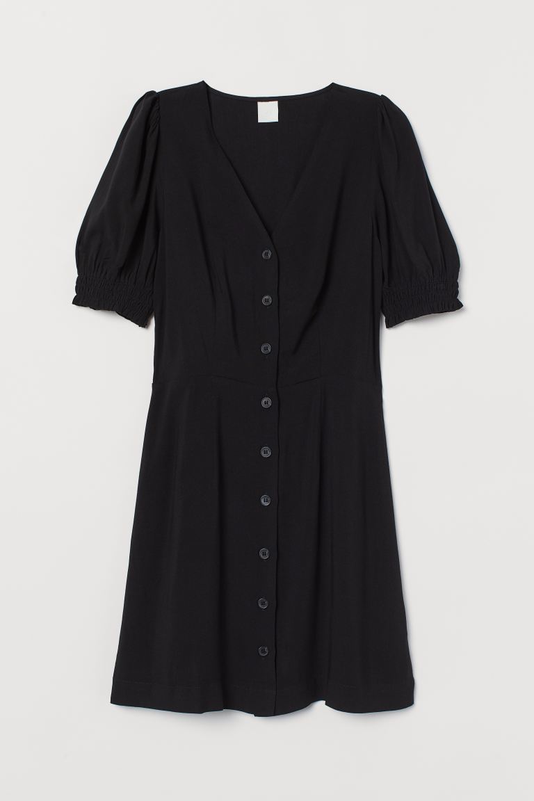 

Платье с рукавами-фонариками H&M 38 Черный