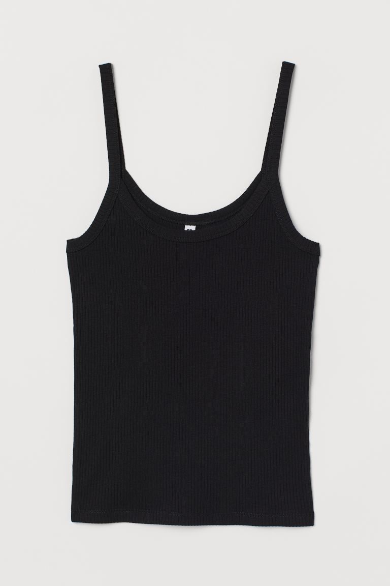 

Майка из рельефного трикотажа H&M  Черный, Майка из рельефного трикотажа H&M XS Черный