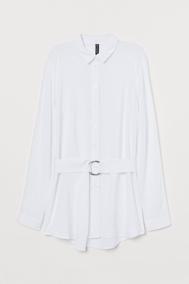 

Рубашка с поясом H&M 46 Белый