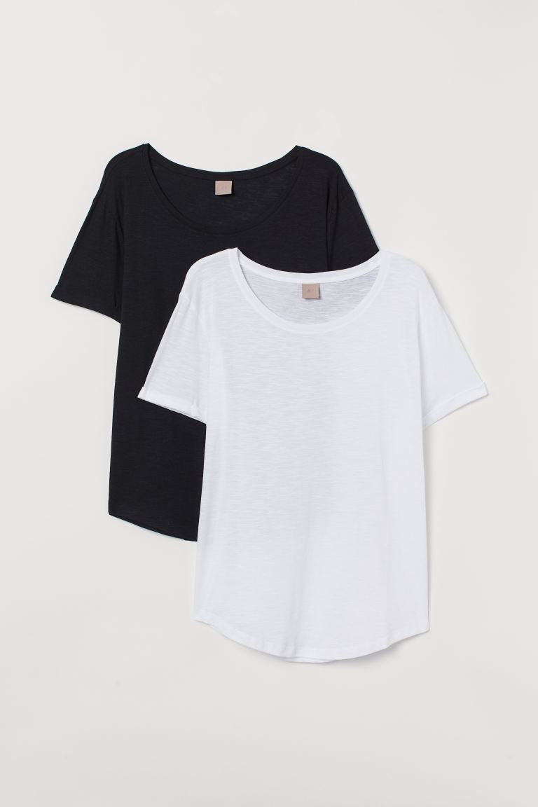 

H&M+ Упаковка 2 футболки H&M+ xxxl Черный/белый