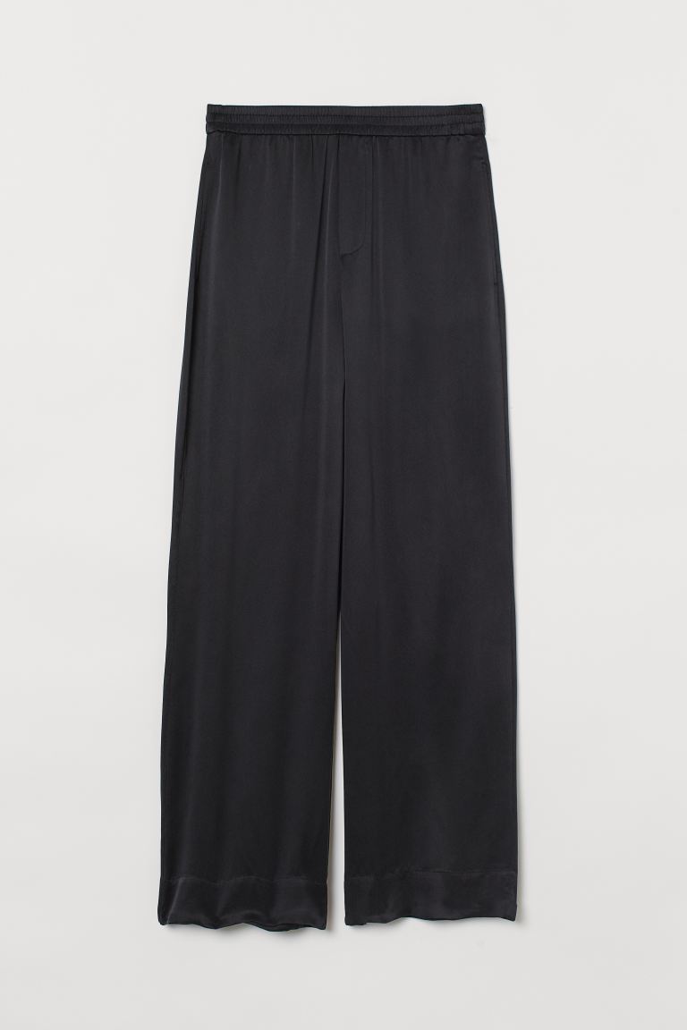 

Широкие брюки из шелка H&M 42 Черный