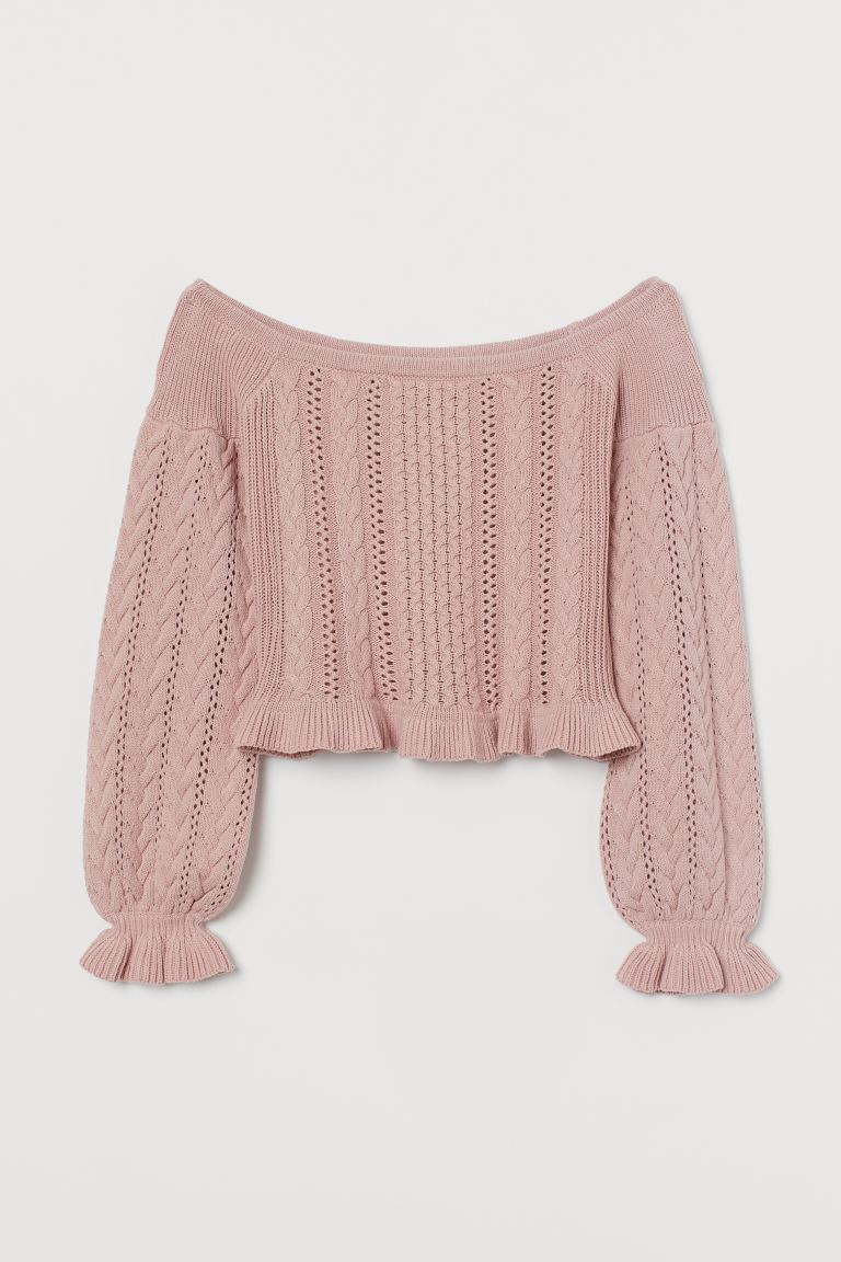 

Джемпер с открытыми плечами H&M S Бледно-розовый