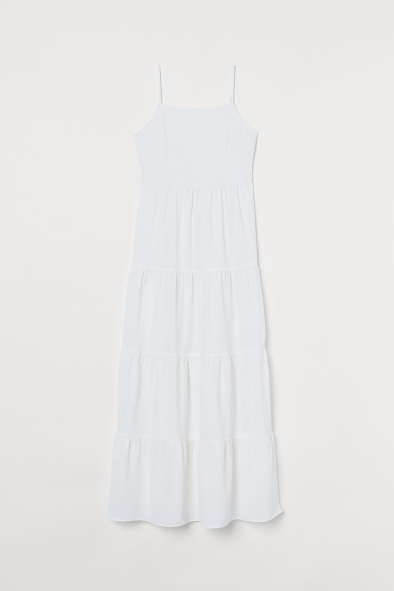 

Креповое платье макси H&M 36 Белый