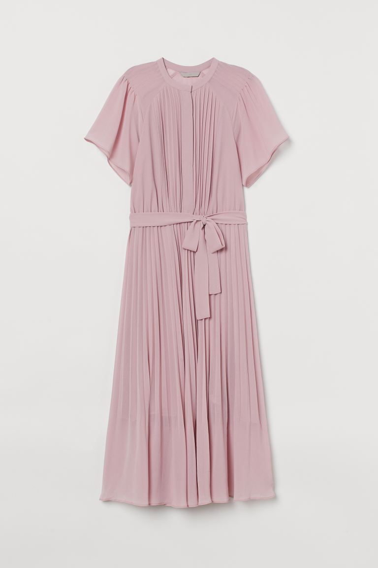 

Шифоновое платье плиссе H&M 38 Розовый