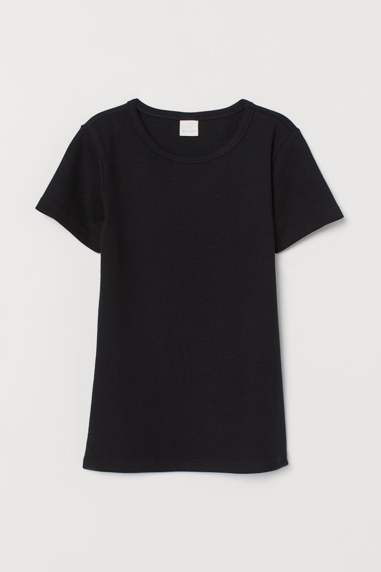 

Футболка из хлопка H&M  Черный, Футболка из хлопка H&M L Черный