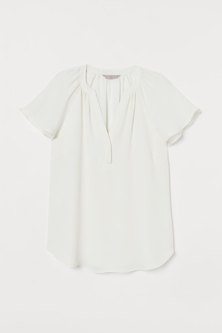 

Блузка с треугольным вырезом H&M  Белый, Блузка с треугольным вырезом H&M 40 Белый