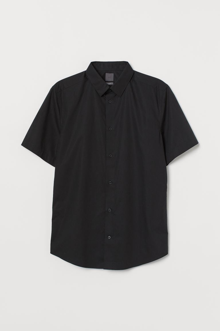 

Рубашка Slim Fit H&M L Черный
