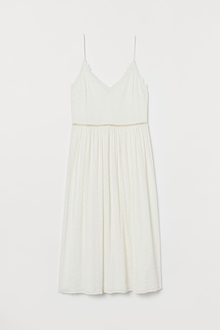 

Платье с вышивкой ришелье H&M  Белый, Платье с вышивкой ришелье H&M 40 Белый