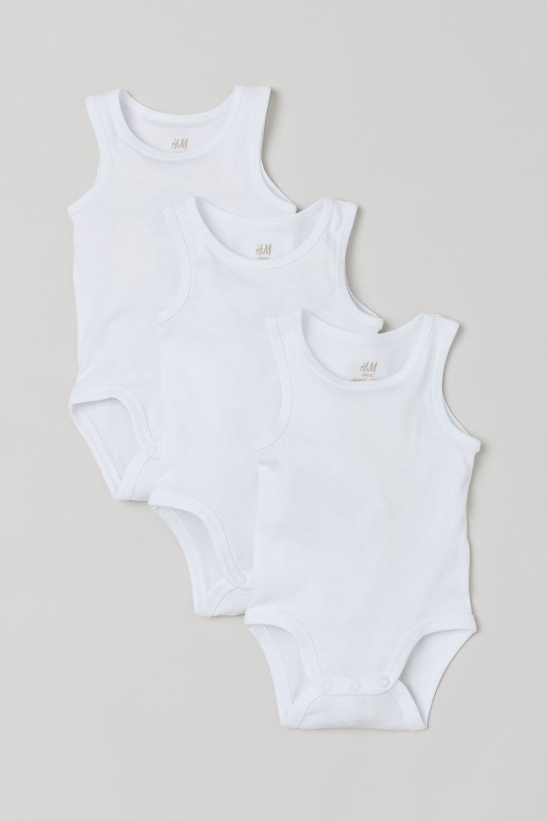 

3 боди H&M 56 Белый (0146706001)