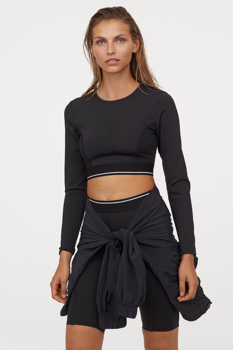 

Спортивный лонгслив H&M  Черный, Спортивный лонгслив H&M L Черный