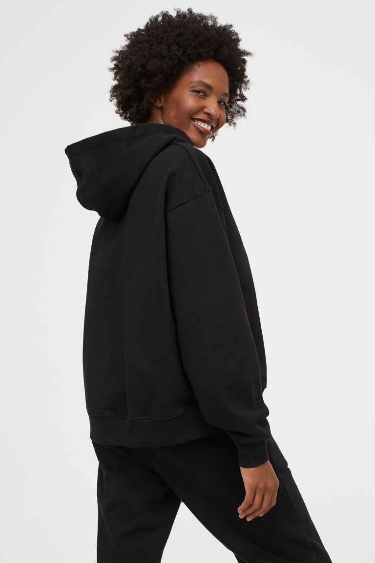 

Худи из хлопка H&M M Черный