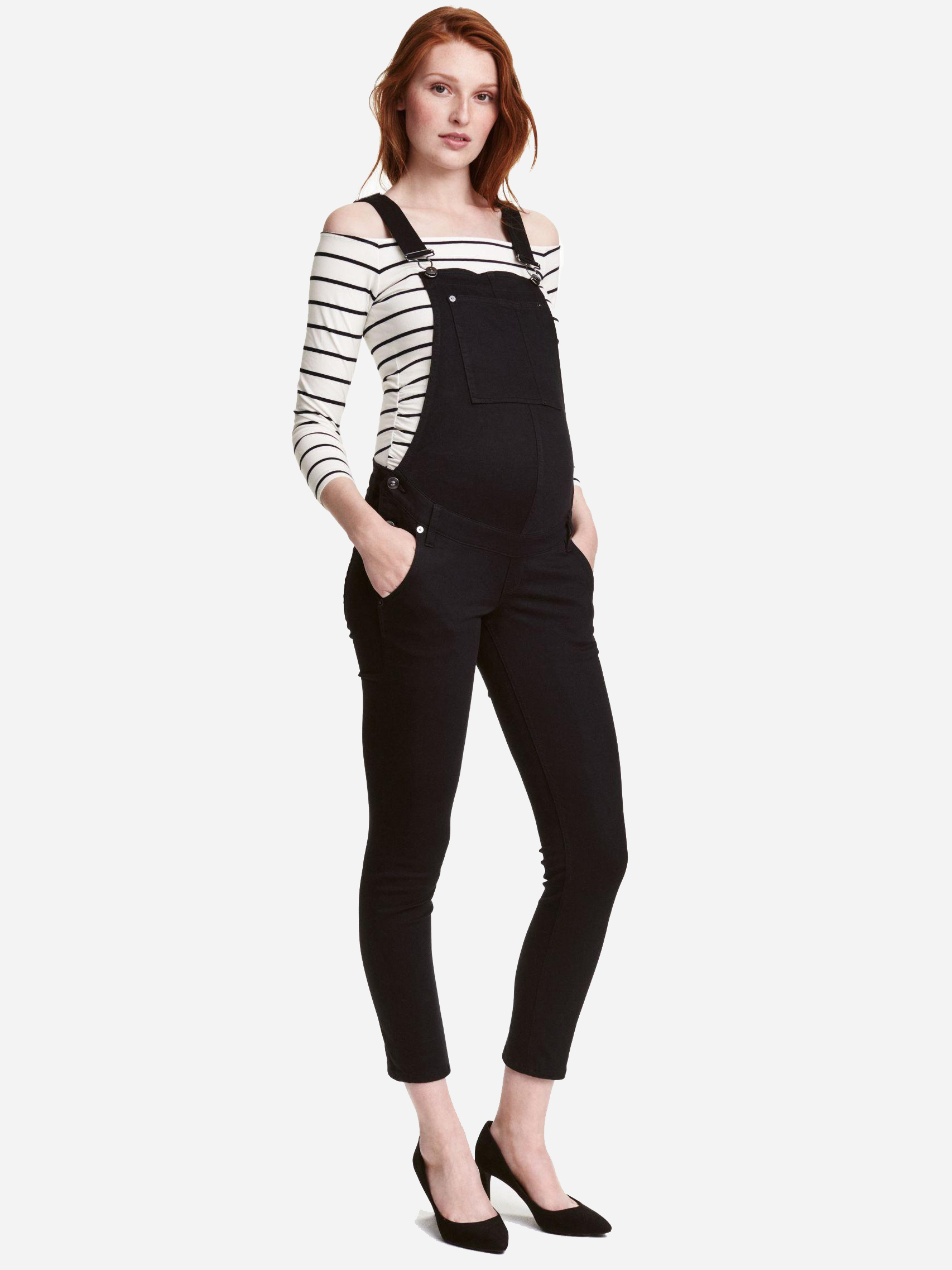 

Джинсовый полукомбинезон для беременных H&M 4192474-AAAD 40 Черный