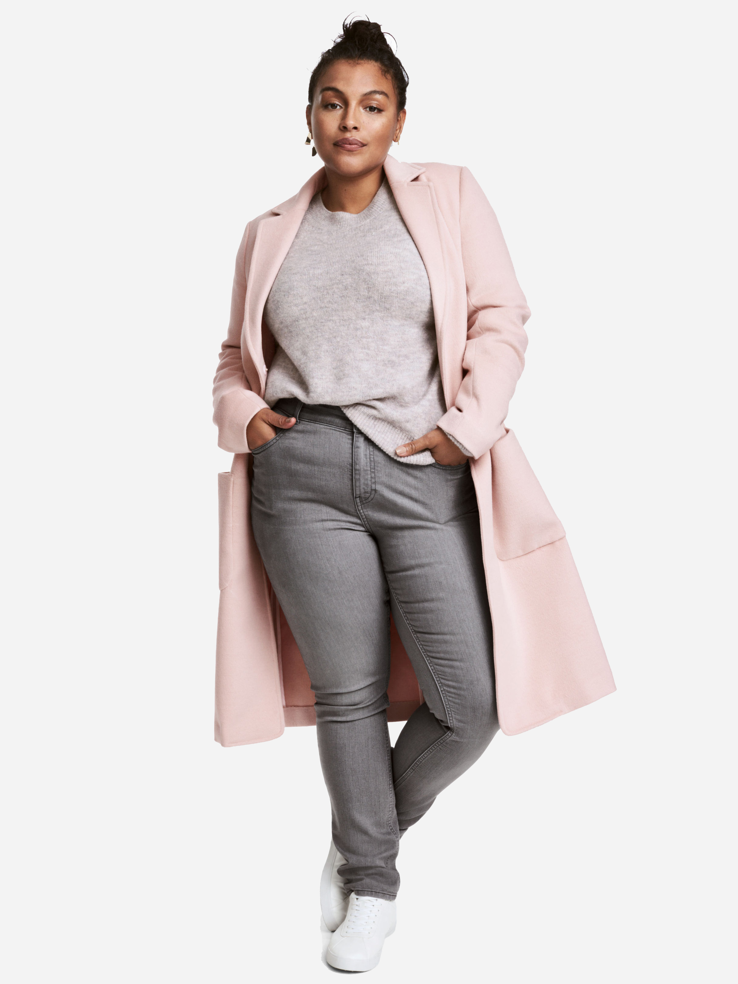 

Пальто H&M 5280046-ACUH 54 Бледно-розовое