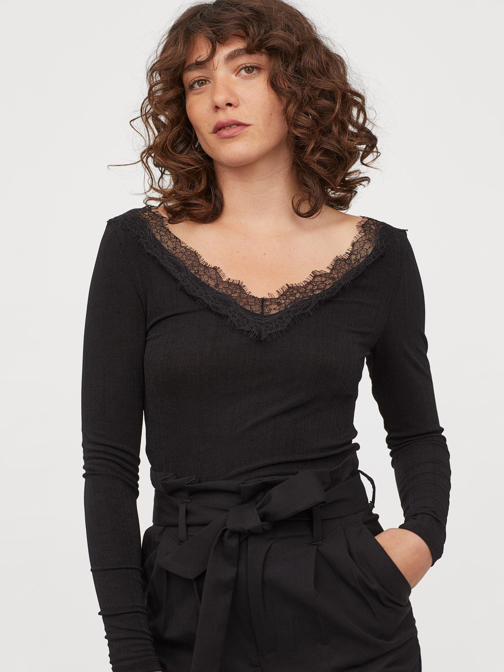 

Лонгслив H&M 6151419-AAAD M Черный