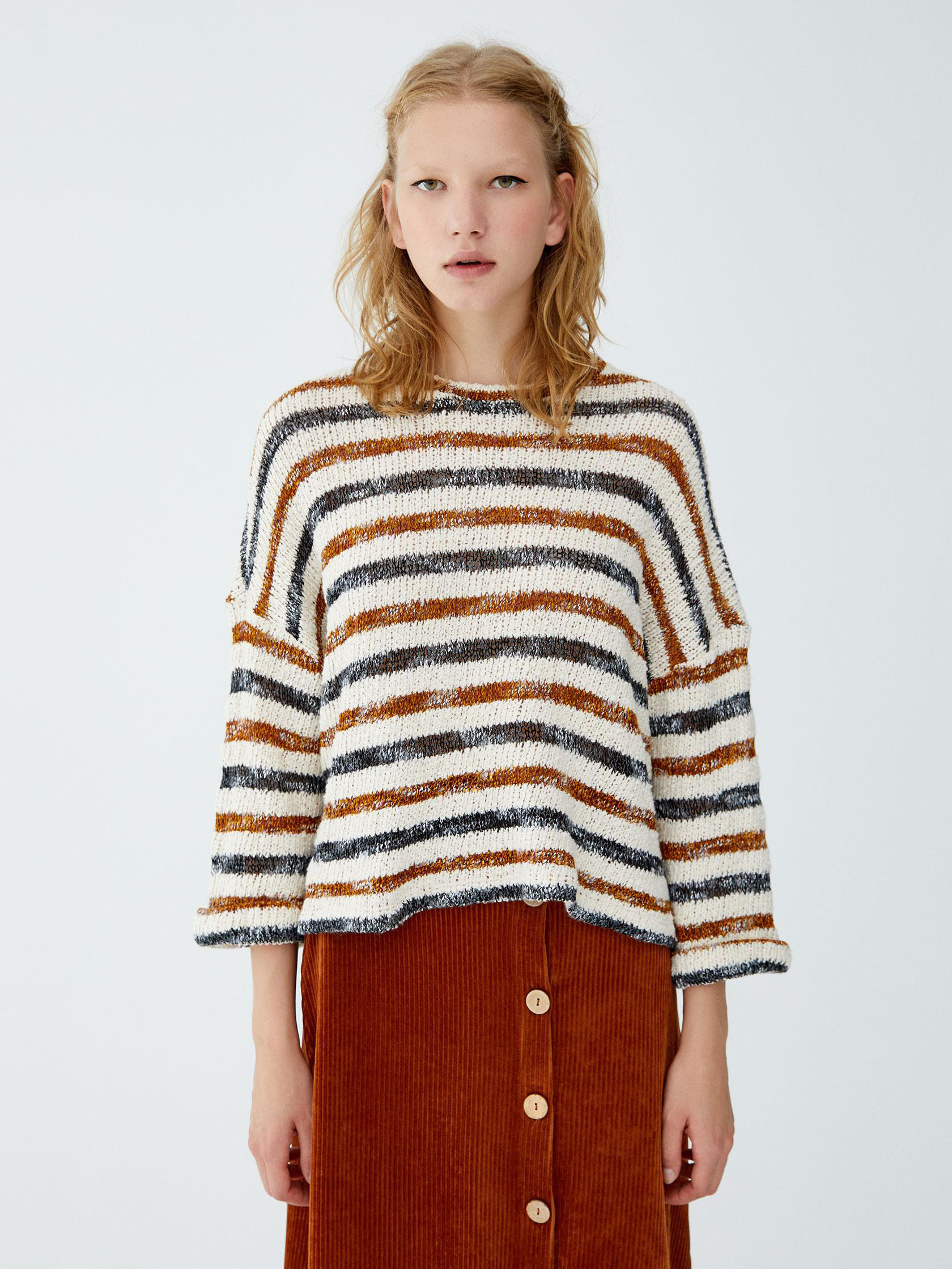 

Джемпер Pull & Bear 9559-357-805-ABBO M Белый с разноцветным