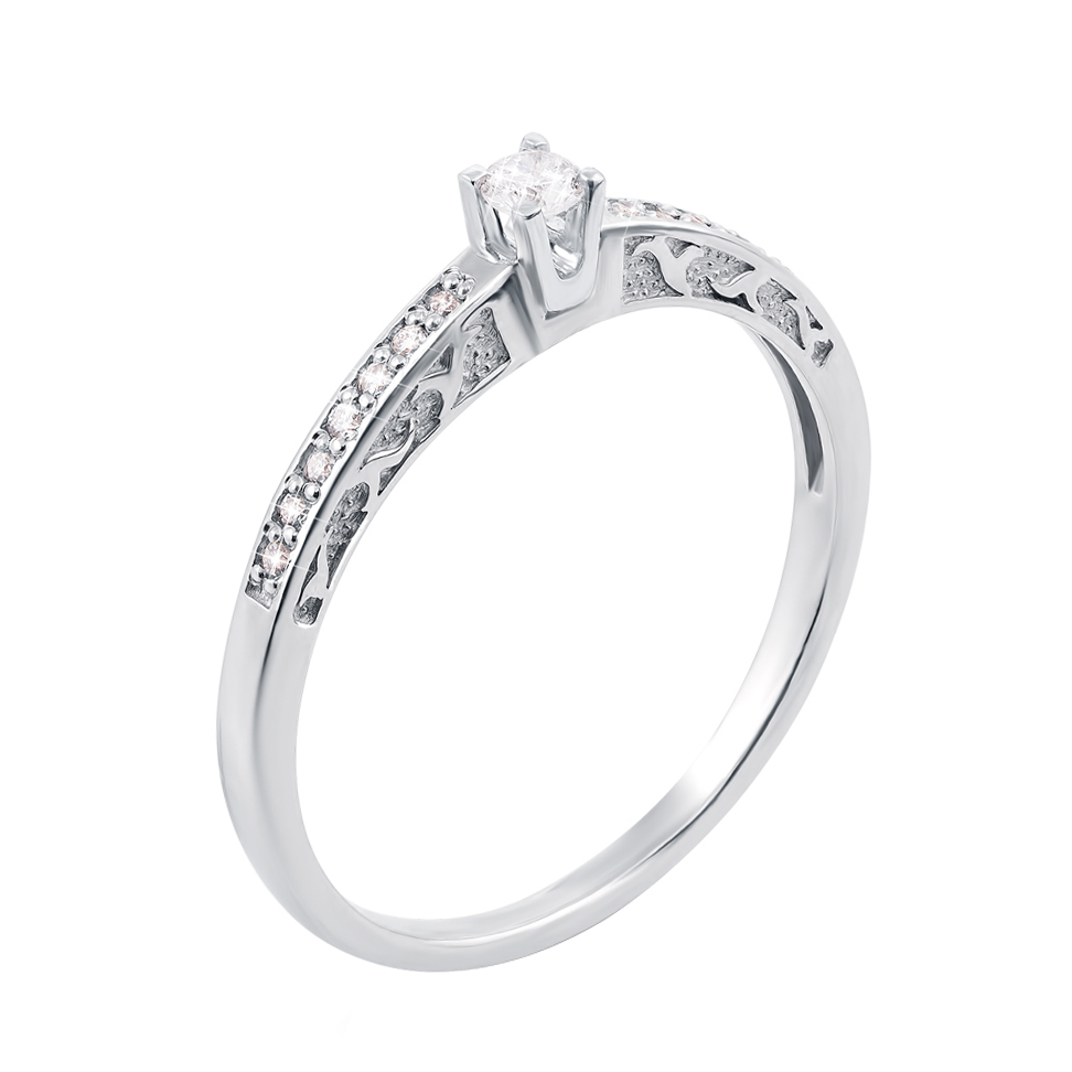 

Золотое кольцо Варвара в белом цвете с бриллиантами 000127074 16.5 размера