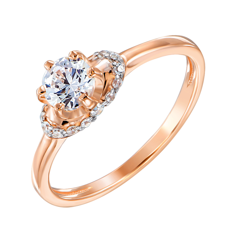 

Золотое кольцо Пенелопа в комбинированном цвете с фианитами S Zirconia 000122764 16.5 размера