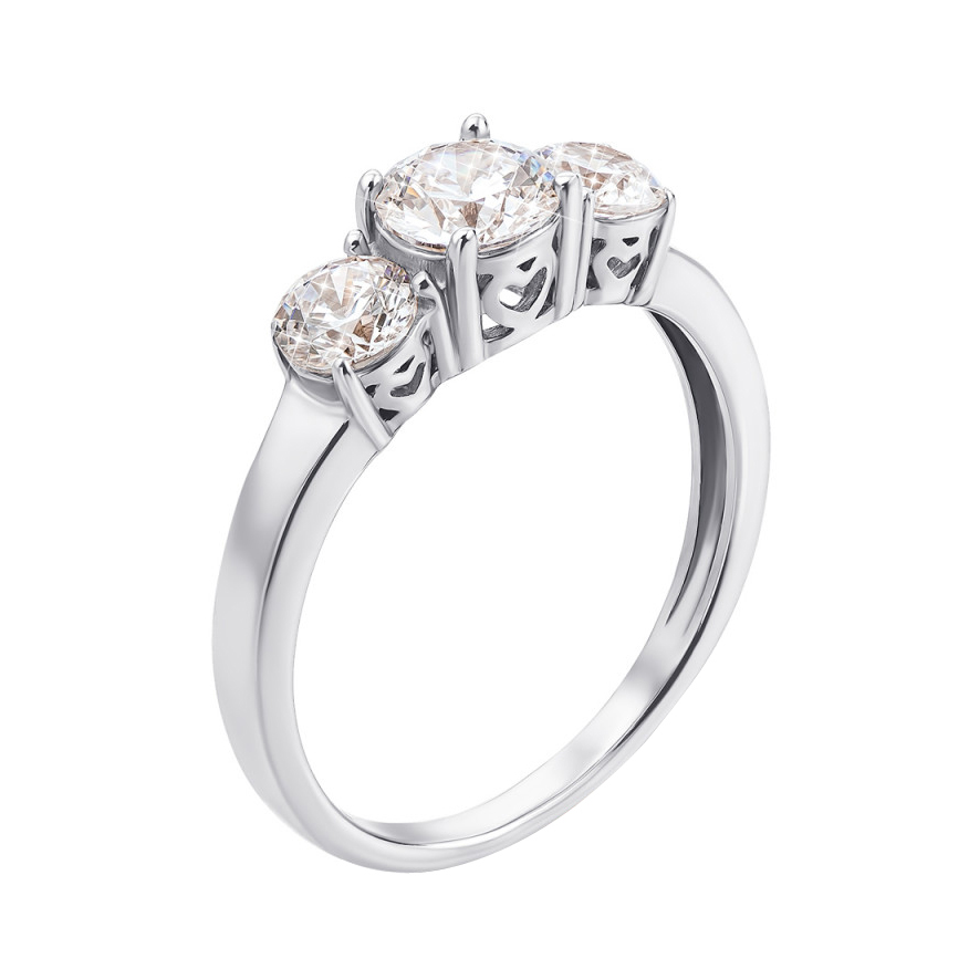 

Золотое кольцо Рианна в белом цвете с фианитами S Zirconia 000127037 16.5 размера