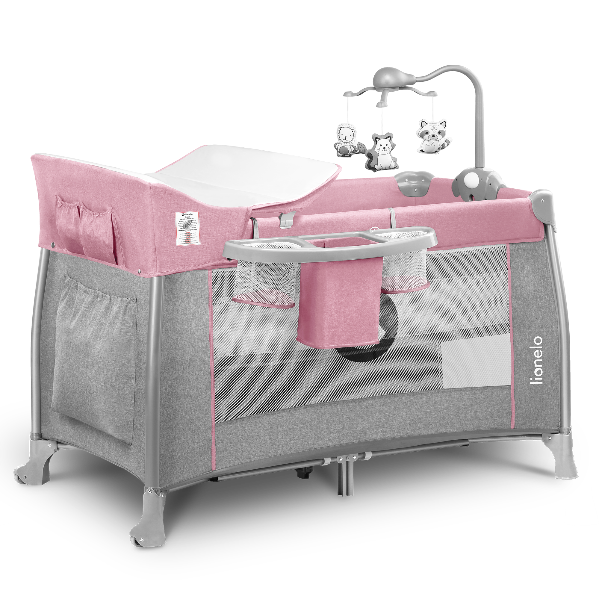 

Манеж-кроватка THOMI PINK BABY Lionelo 125x68x79 см (det0004430)