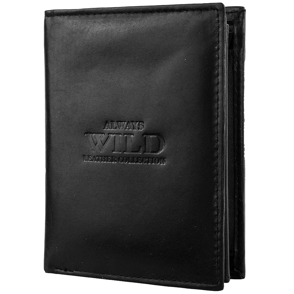 

Кошелек кожаный мужской Always Wild 9,5х13х2 см Черный