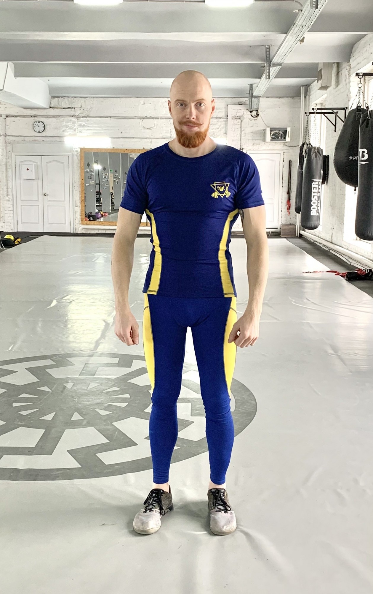 

Спортивный мужской набор (Рашгард тайтсы) Armm UA 2 0 FitU S Синий