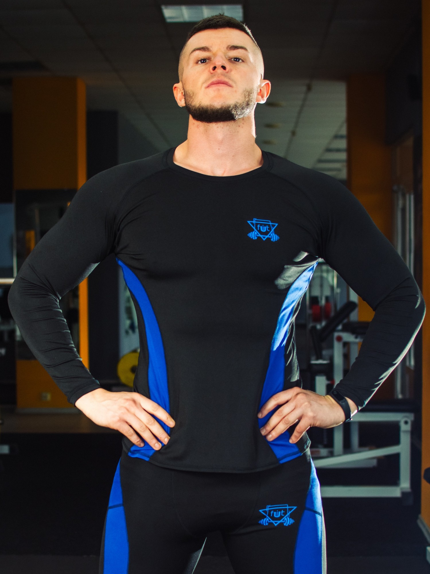 

Компрессионный мужской рашгард RushPro blue FitU XL Черный