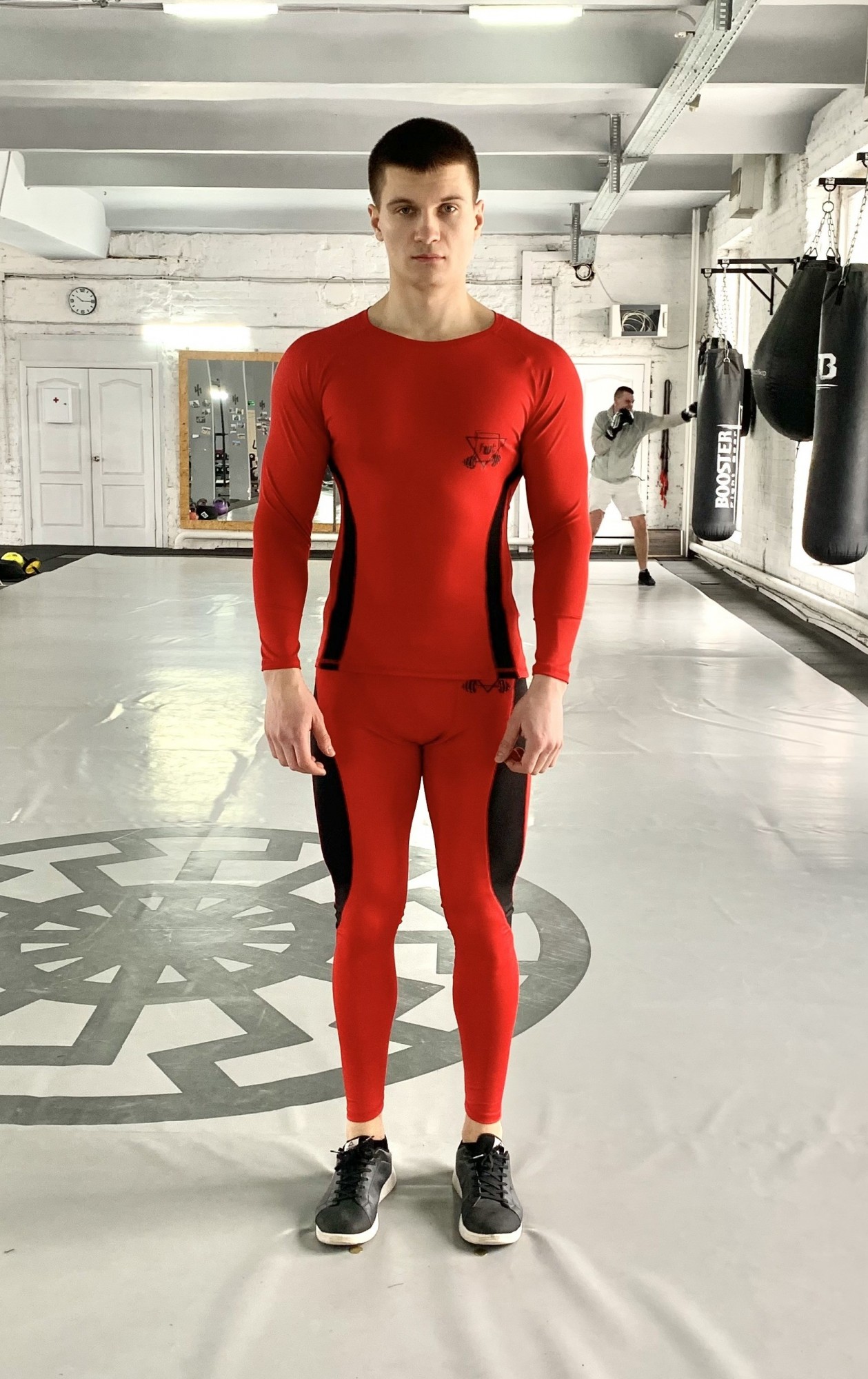 

Спортивный мужской набор (Рашгард тайтсы) Rush b-red 2 0 FitU XL Красный