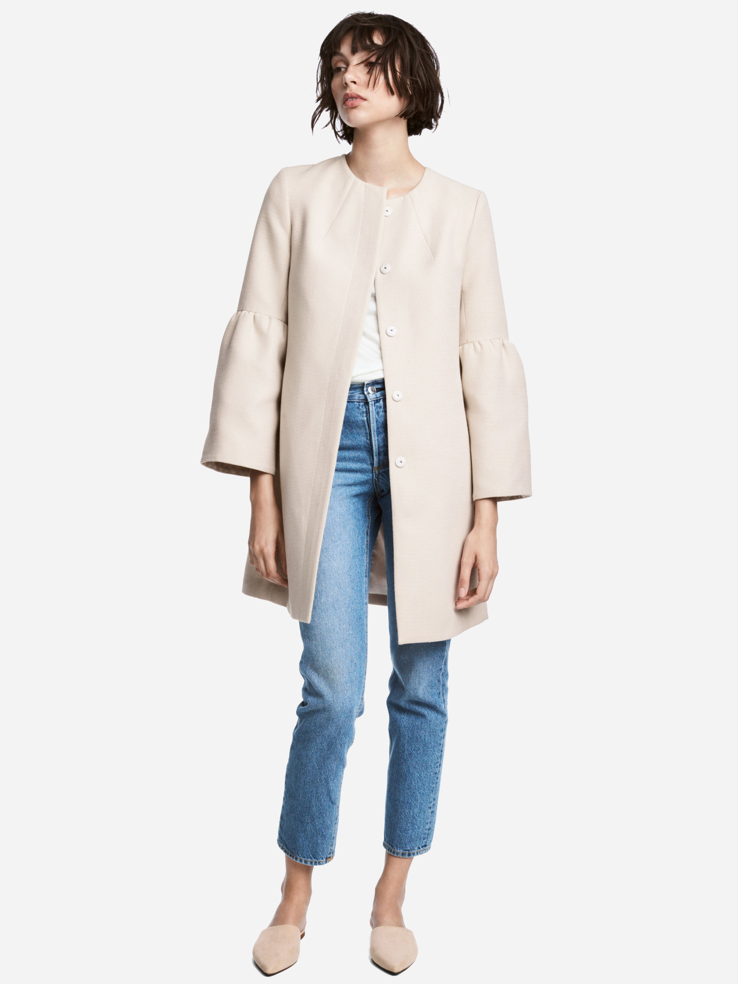

Пальто H&M 5272036-ACTQ 42 Бежевое