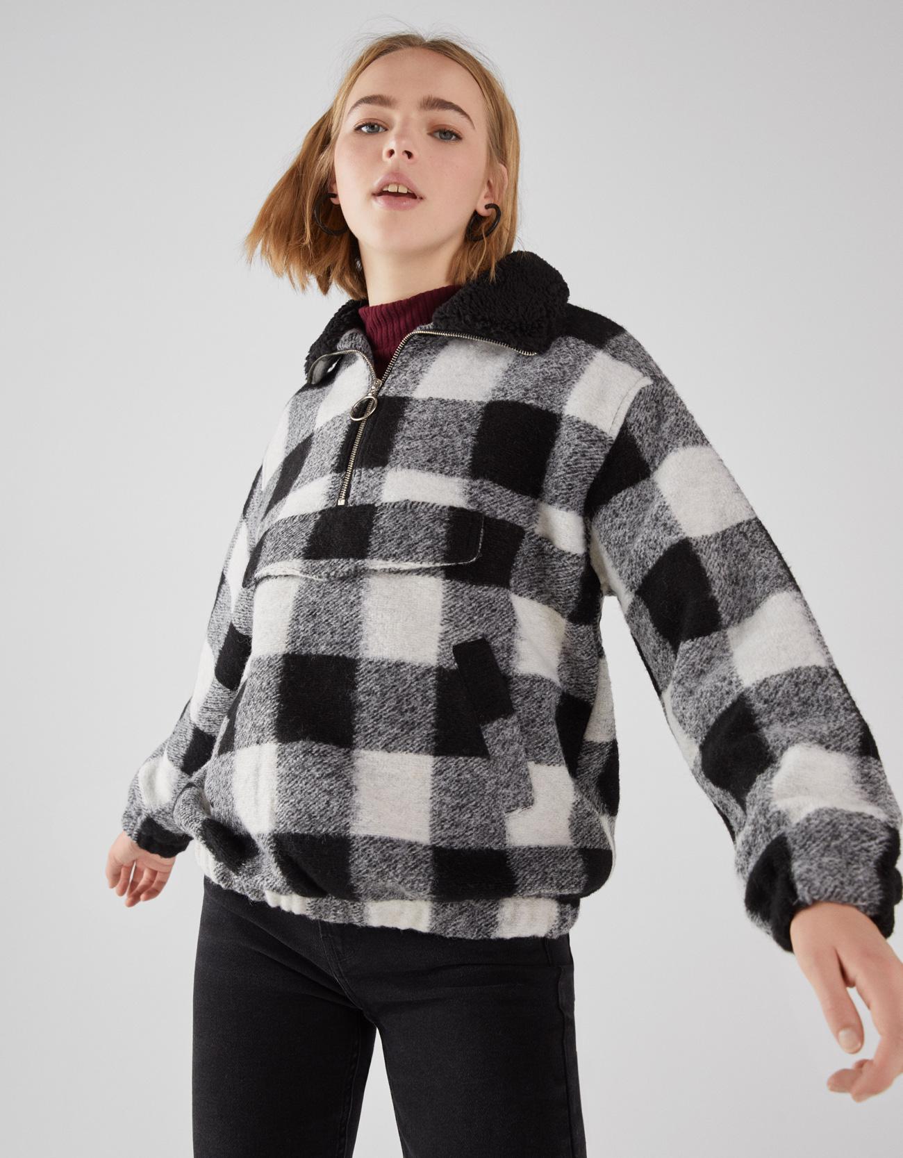 

Анорак Bershka 6337-880-712-ADHA XS-S Черный с белым