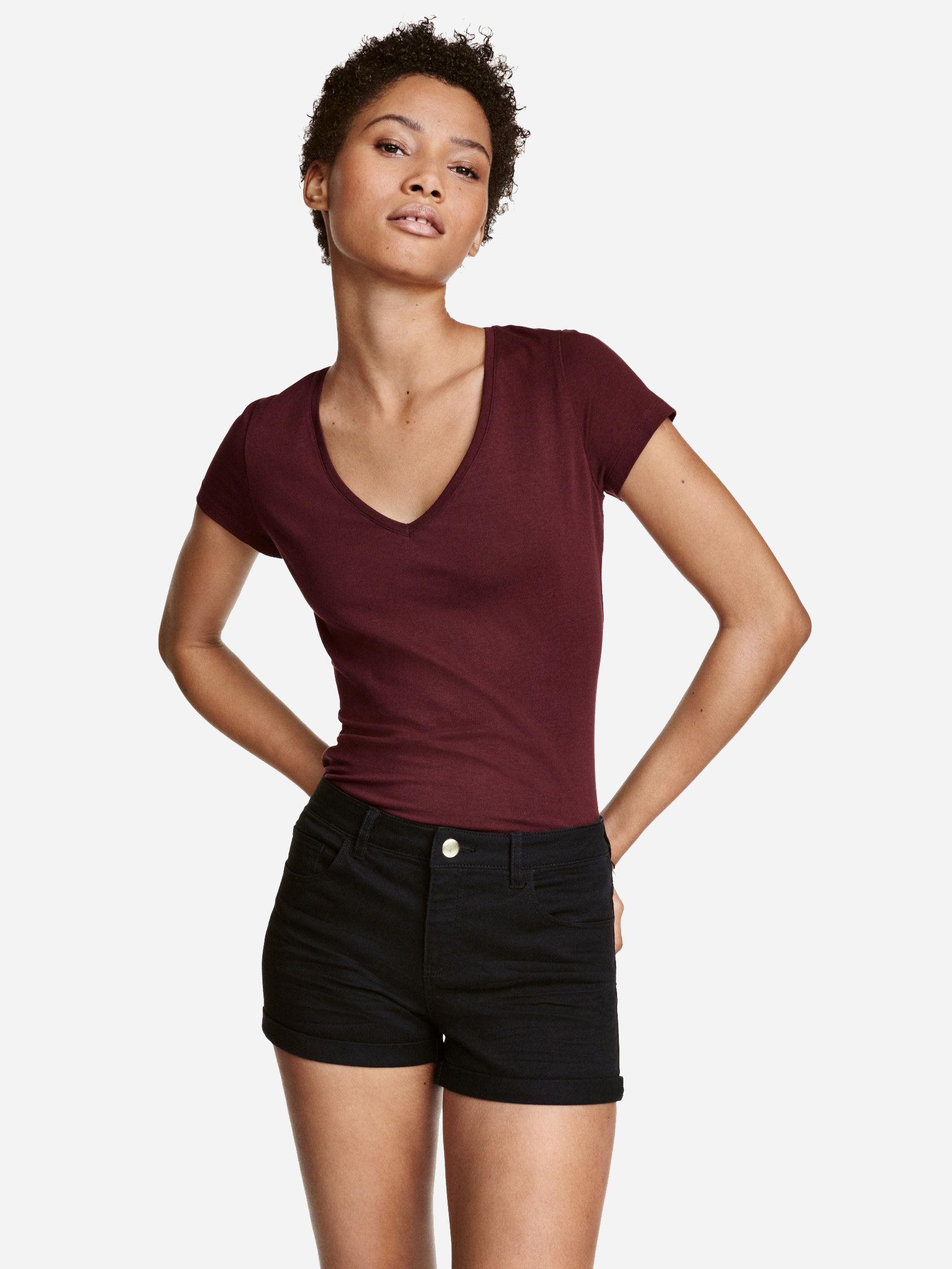 

Футболка H&M 4396534-ACUK S Бордовая