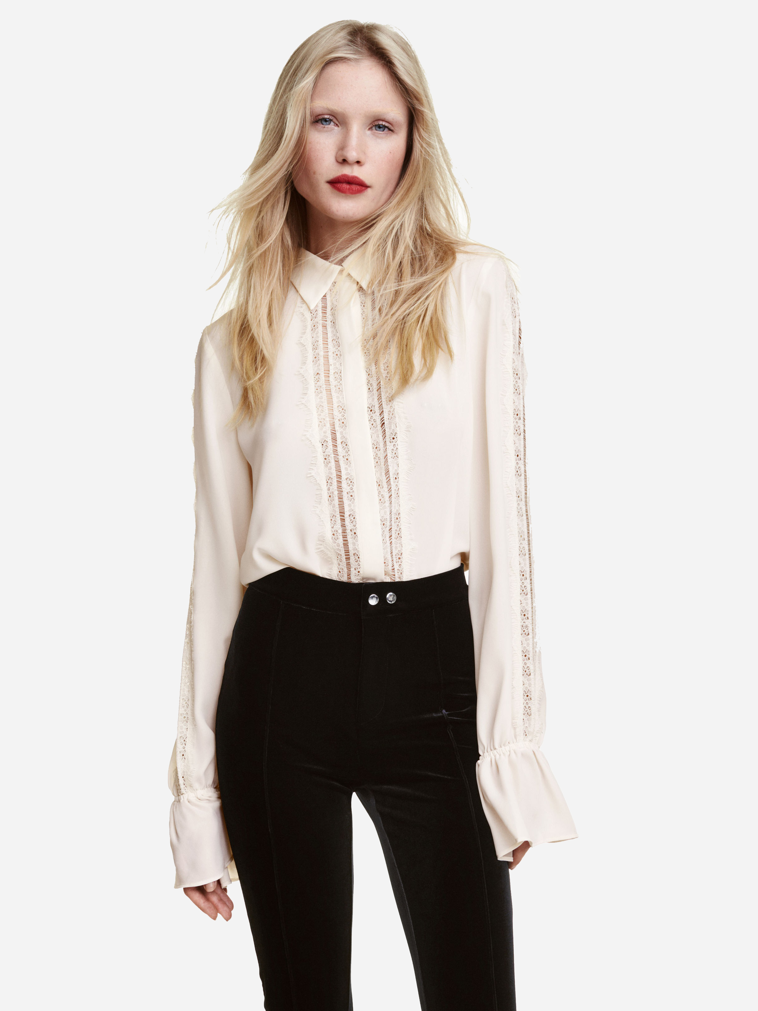 

Блузка H&M 4377414-ABAK 34 Молочная