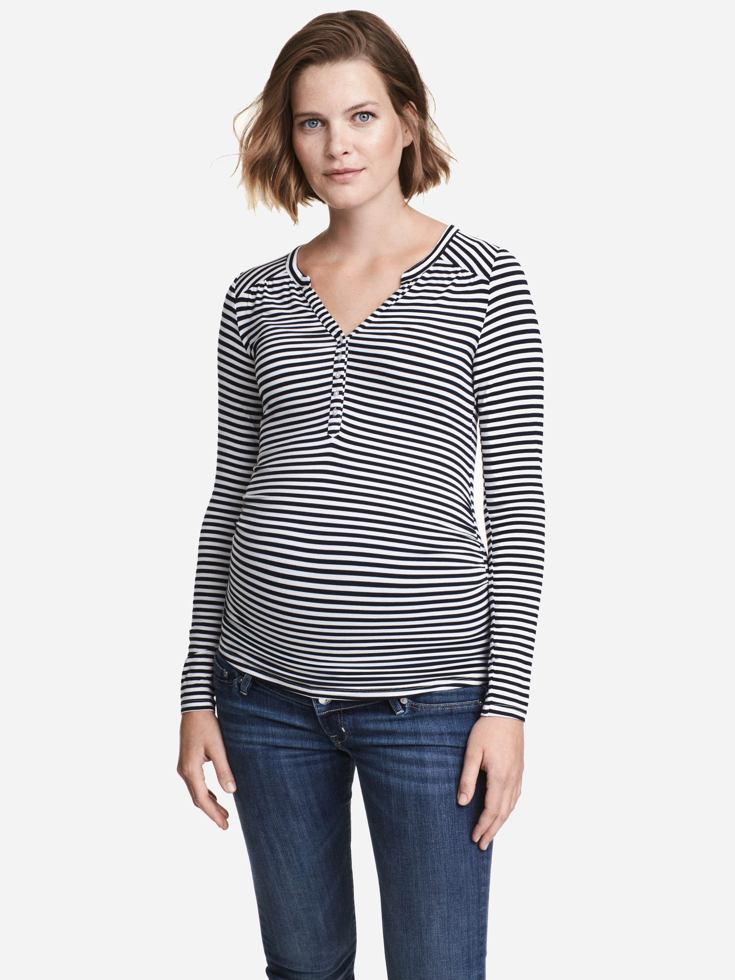

Лонгслив для беременных H&M 4429725-AAPG L Белый с темно-синим