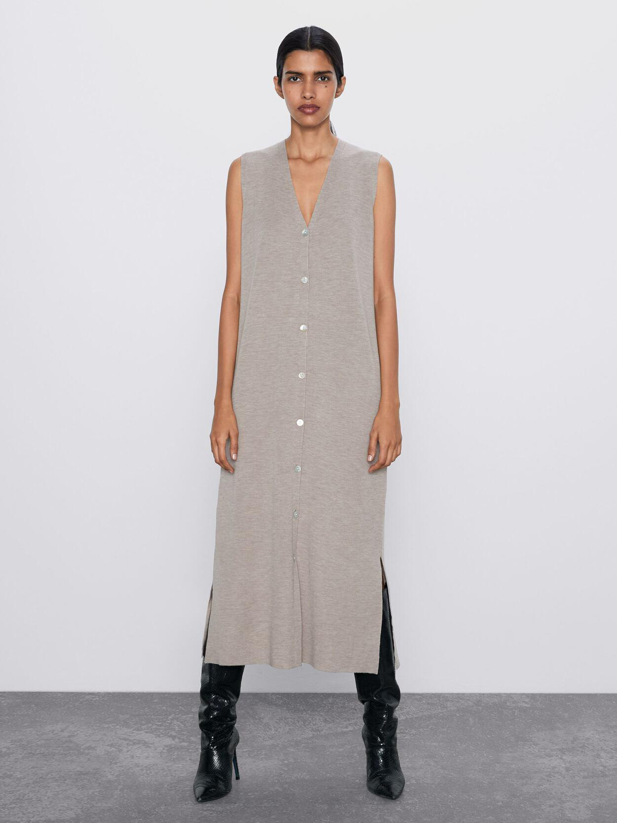 

Платье Zara 4978-102-081-ACTQ M Бежевое