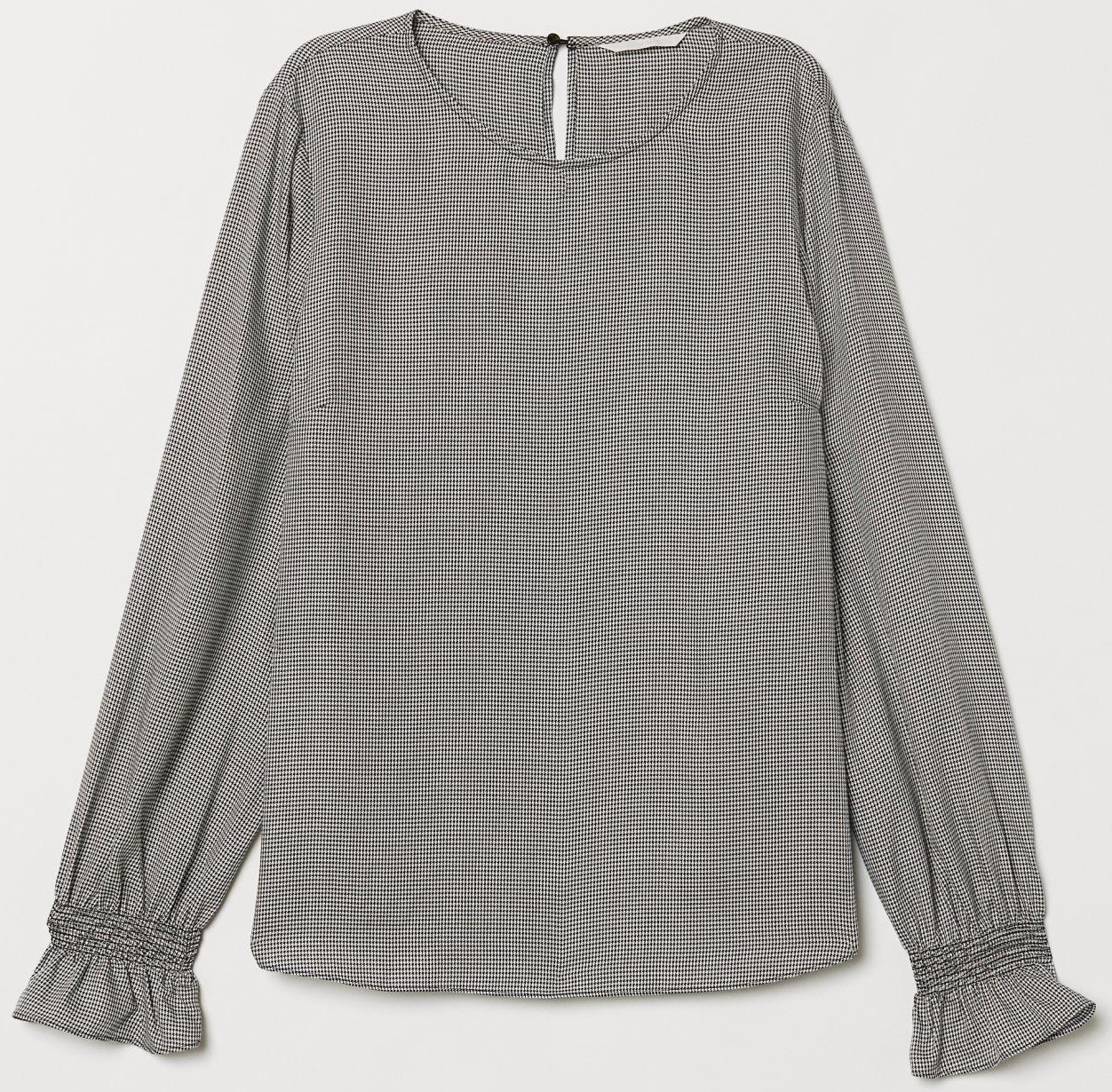 

Блузка H&M 6752038-ABOU 40 Черная с белым