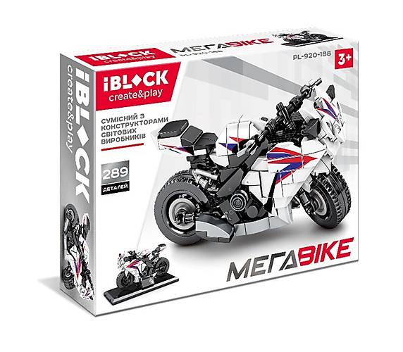 

Конструктор МЕГАBIKE 289 деталей IBLOCK (PL-920-188)