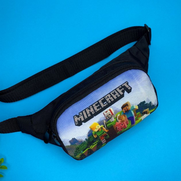 

Сумка бананка для мальчика и подростка на пояс Minecraft (Майнкрафт) черный