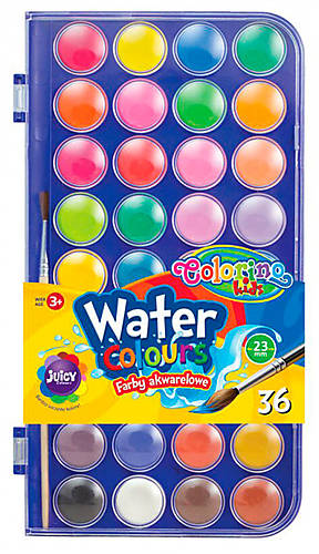 

Краски акварельные с кисточкой 36 цветов Colorino Colorino (67324PTR)