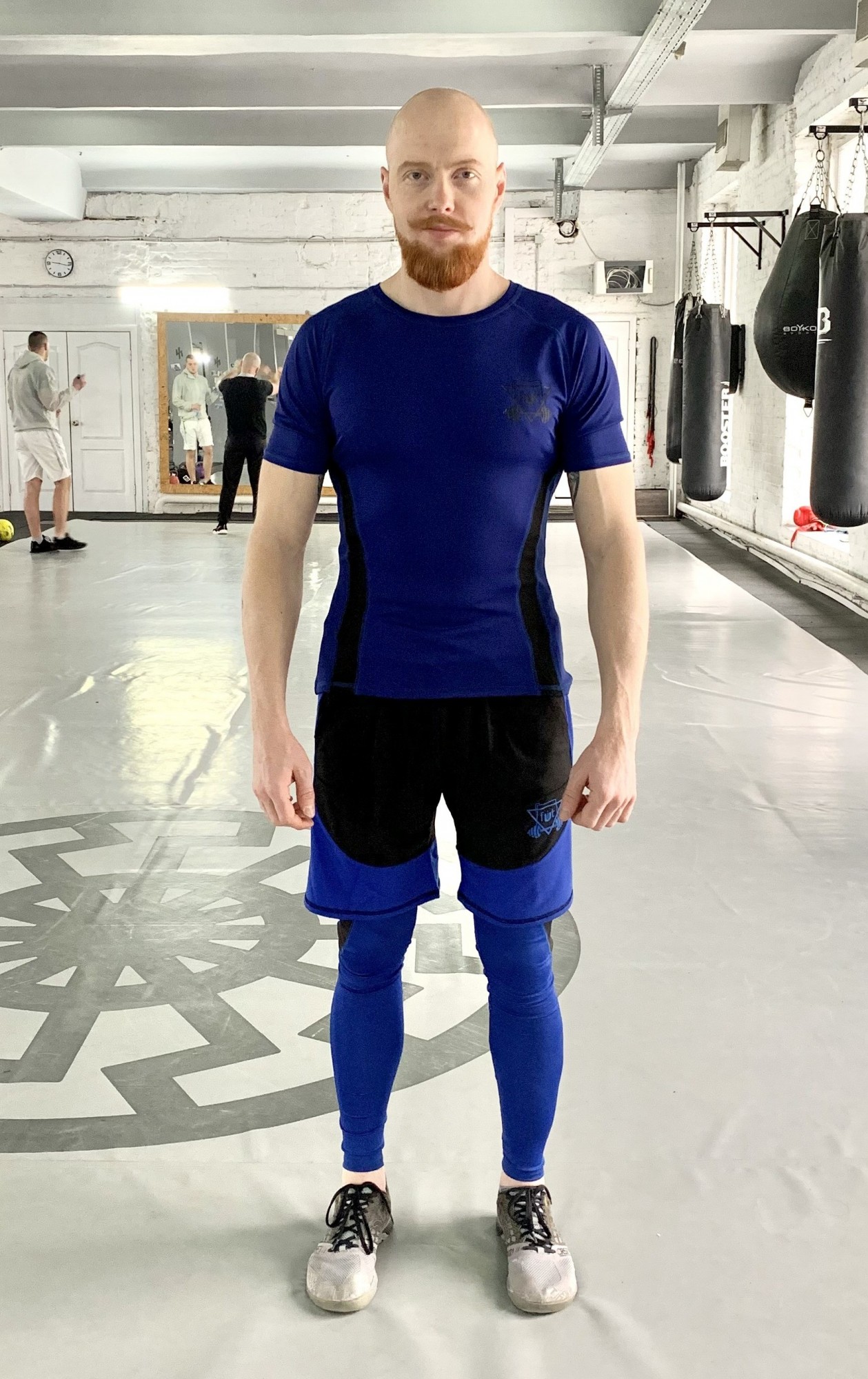 

Спортивный мужской набор (Рашгард тайтсы шорты) Armm b-blue 3 1 FitU S Синий