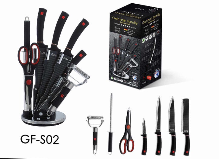 

Набор ножей из нержавеющей стали c подставкой 8 предметов German Family GF-S02
