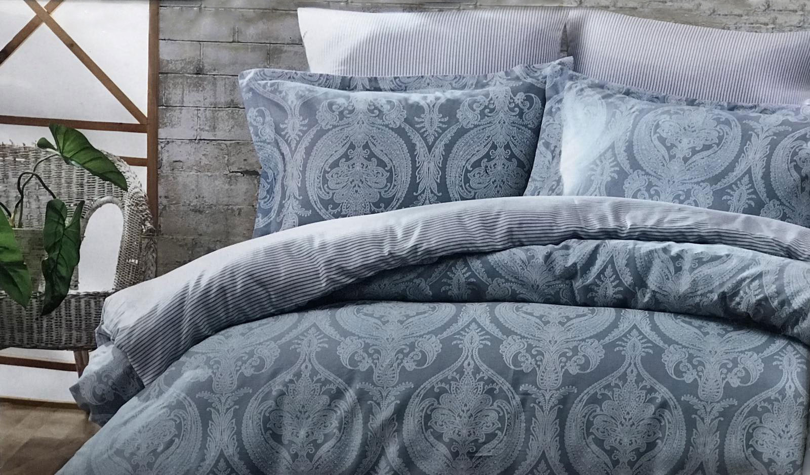 

Комплект постельного белья Zugo Home Сатин Jacquard Голубой 200x220