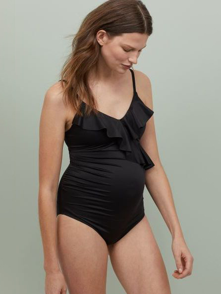 

Купальники слитный женский для беременных H&M 7165451RP5 S Черный