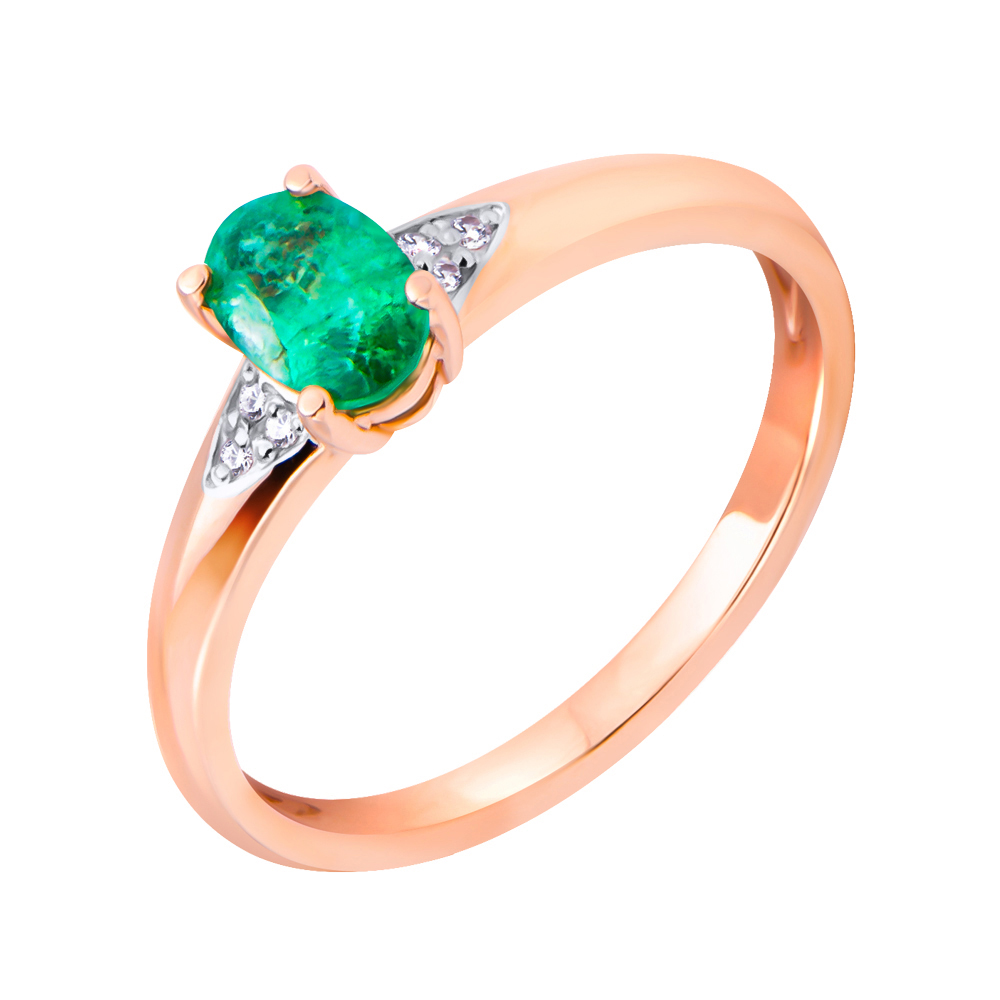 

Кольцо в красном золоте с изумрудом и бриллиантами 000117351 17.5 размера