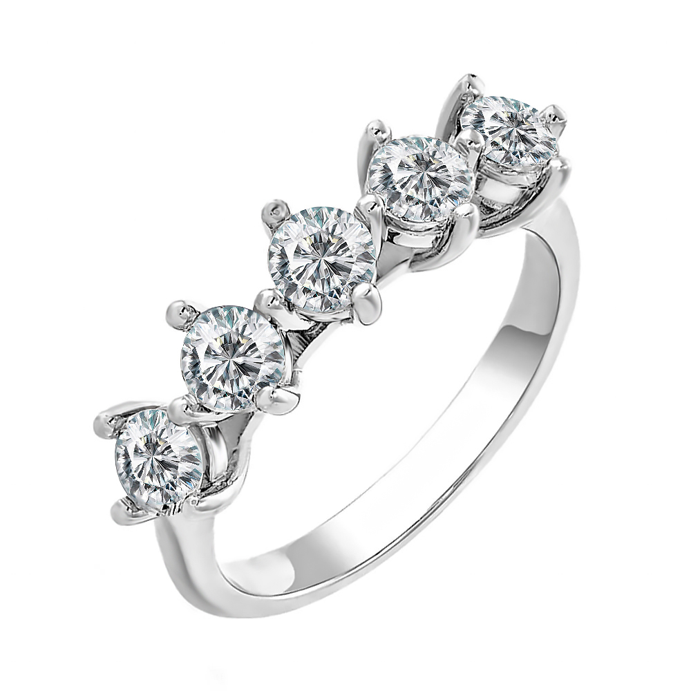 

Кольцо из белого золота с цирконием Swarovski 000036778 16 размера