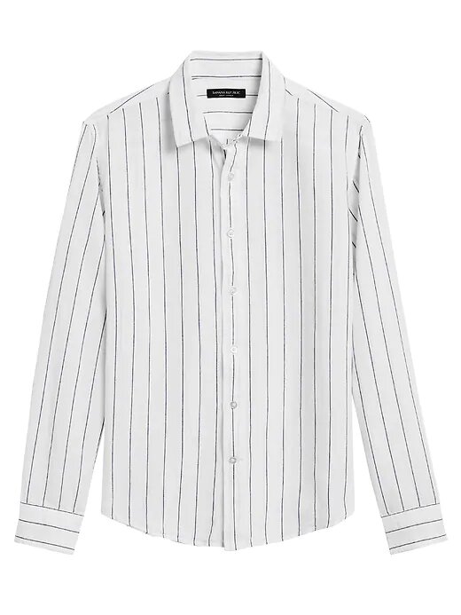 

Сорочка лляна Banana Republic 5326160520 White & Navy Stripe