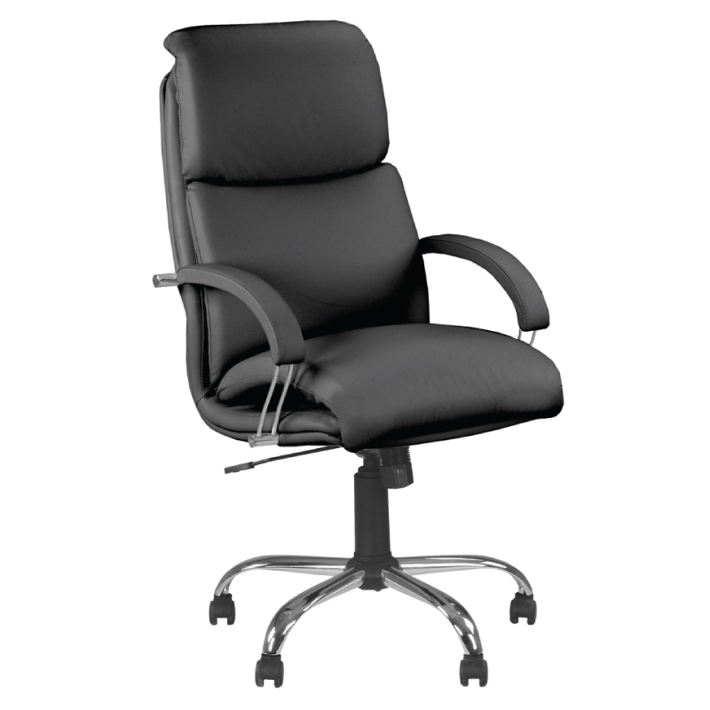 

Кресло офисное для кабинета NADIR steel Tilt CHR68 с механизмом Tilt, хромированная база, подлокотники с обитыми накладками, обивка экокожа ECO-30 Новый стиль цвет Черный