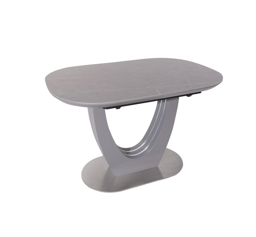 

Раскладной обеденный стол столешница - керамика / МДФ, опора - нержавеющая сталь / МДФ TML-865-1 Vetro Mebel цвет Айс грей (Серый)