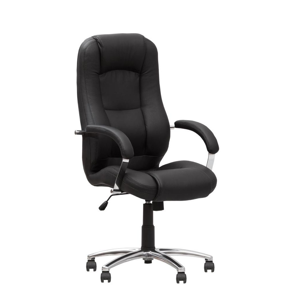 

Кресло офисное для кабинета MODUS steel Tilt CHR68 с механизмом Tilt, хромированная база, подлокотники с обитыми накладками, обивка экокожа ECO 30 Новый стиль цвет Черный