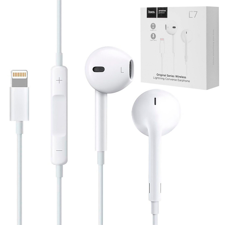 

Наушники с микрофоном Hoco L7 Plus lightning bluetooth белые