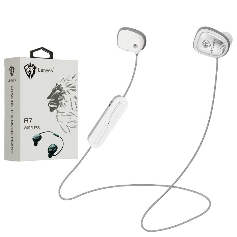 

Bluetooth наушники с микрофоном Lenyes A7 бело-серебристые